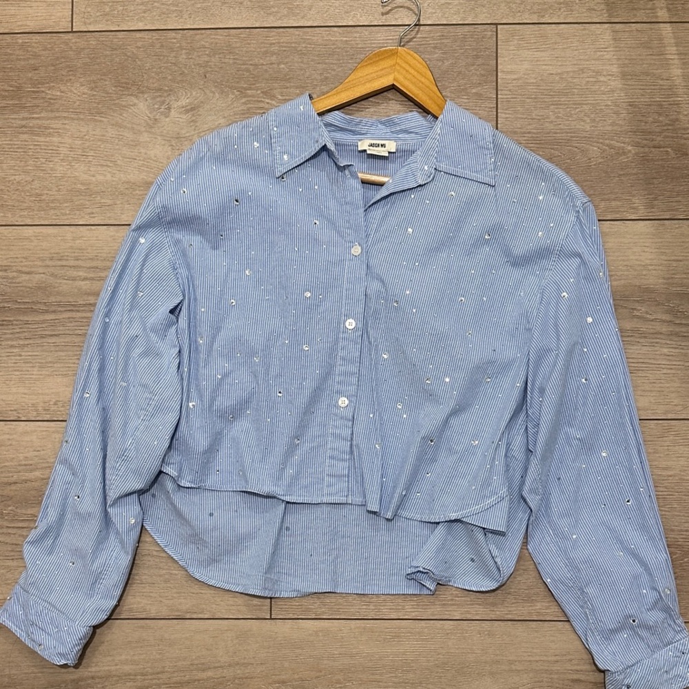 Jason Wu Rhinestone Button-up Top